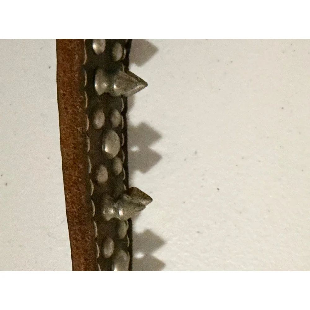 Mustang Studded Spiked Leather Dog Collar Brown